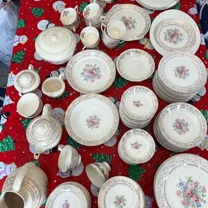 Vintage 22k Gold motif Floral Dinnerware Set